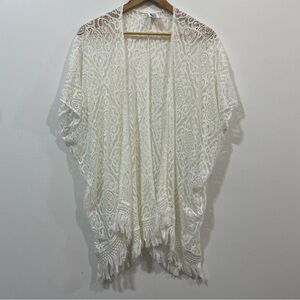 Becca By Rebecca Virtue Coastal Grandma Boho White Cottagecore Cover up Size XS